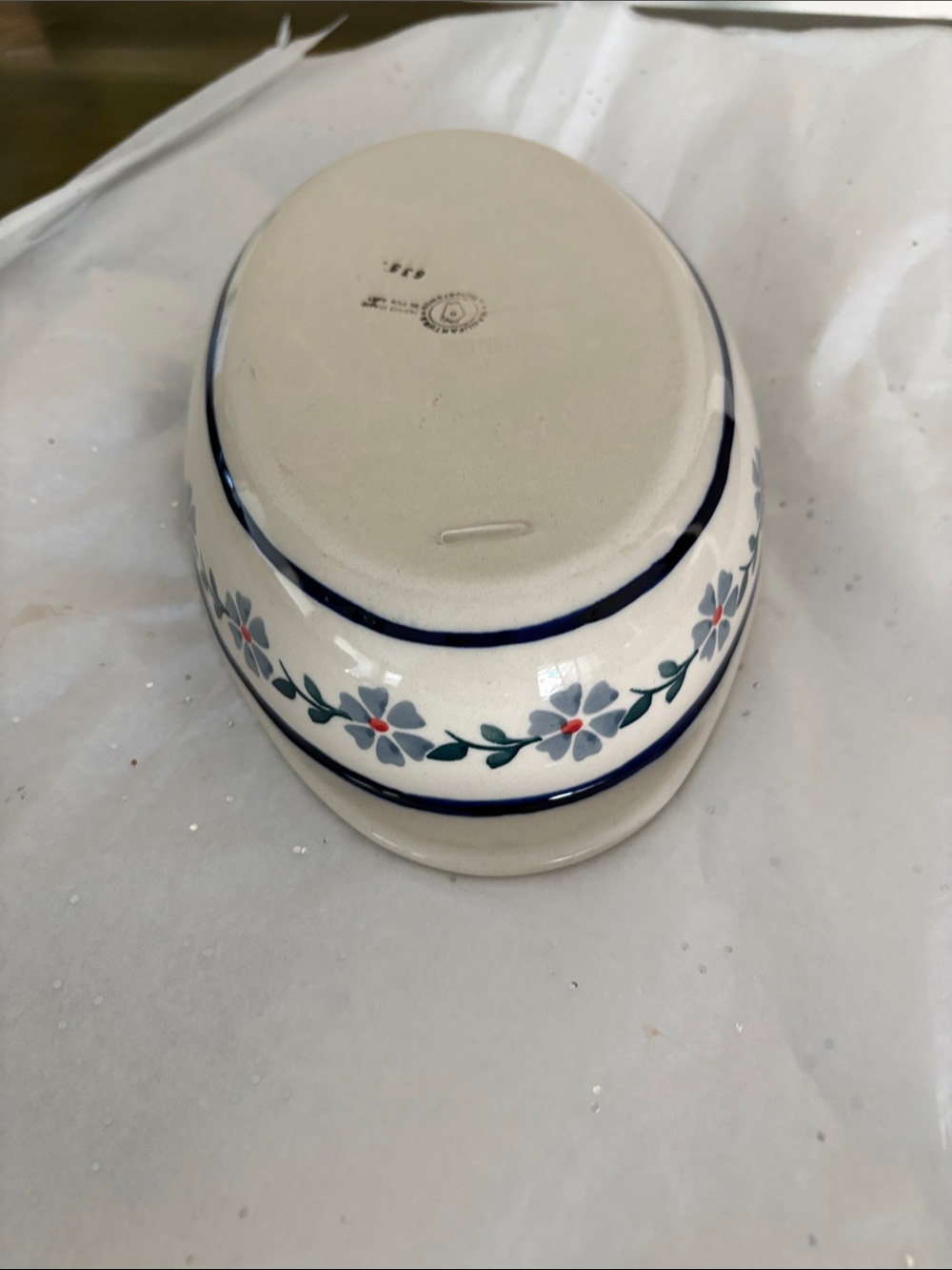 Authentic Polish Pottery - Peacock W Flowers Boleslawiec - Oval Casserole Dish - Picture 7 of 9